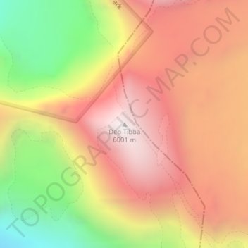 Mappa topografica Deo Tibba, altitudine, rilievo
