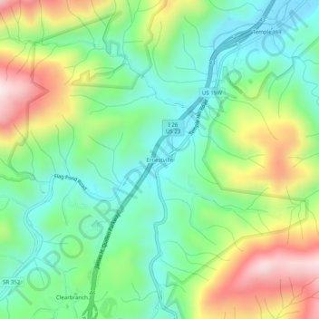 Mappa topografica Ernestville, altitudine, rilievo