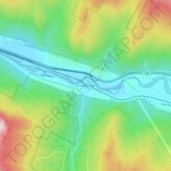 Mappa topografica North Duxbury, altitudine, rilievo