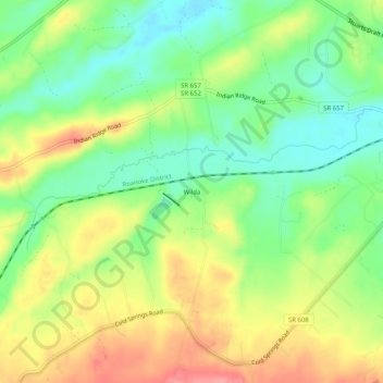 Mappa topografica Wilda, altitudine, rilievo