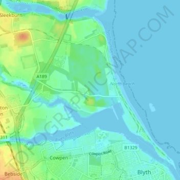 Mappa topografica Cambois, altitudine, rilievo