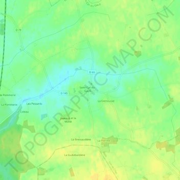 Mappa topografica Le Bourg, altitudine, rilievo