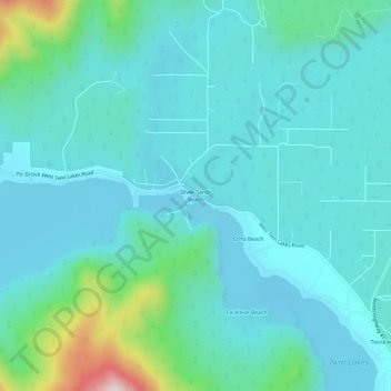 Mappa topografica Silver Sands Beach, altitudine, rilievo