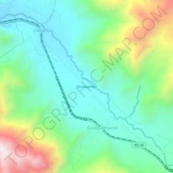 Mappa topografica Occobamba, altitudine, rilievo