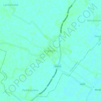 Mappa topografica Dokiparru, altitudine, rilievo