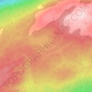 Mappa topografica Otish Mountains, altitudine, rilievo