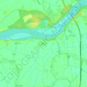 Mappa topografica Gonfo III, altitudine, rilievo