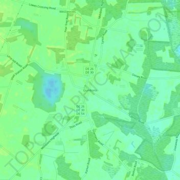 Mappa topografica Gumboro, altitudine, rilievo