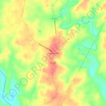 Mappa topografica Stage Junction, altitudine, rilievo