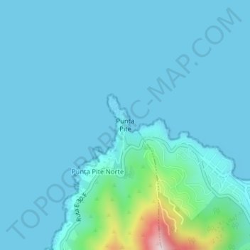 Mappa topografica Punta Pite, altitudine, rilievo