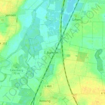 Mappa topografica Barnten, altitudine, rilievo