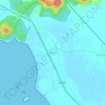 Mappa topografica Majali, altitudine, rilievo