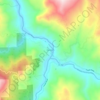 Mappa topografica Dos Rios, altitudine, rilievo