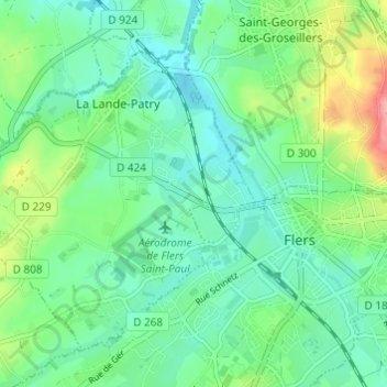 Mappa topografica La Briqueterie, altitudine, rilievo