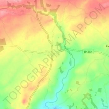 Mappa topografica Y Ffor, altitudine, rilievo