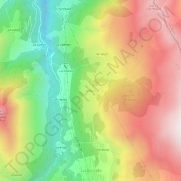 Mappa topografica Le Roux, altitudine, rilievo