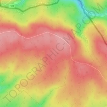 Mappa topografica Le Bel Aune, altitudine, rilievo