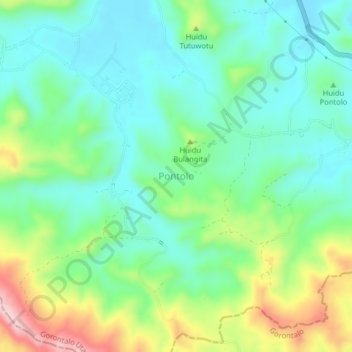Mappa topografica Pontolo, altitudine, rilievo