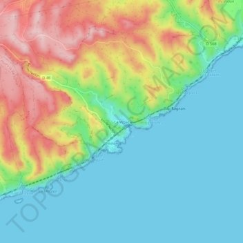 Mappa topografica La Vesse, altitudine, rilievo