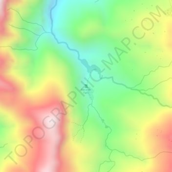 Mappa topografica Aw-asen Falls, altitudine, rilievo