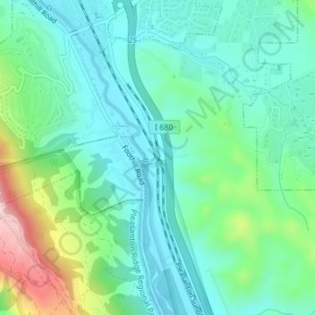 Mappa topografica Verona, altitudine, rilievo