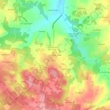 Mappa topografica Le Mas du Roule, altitudine, rilievo