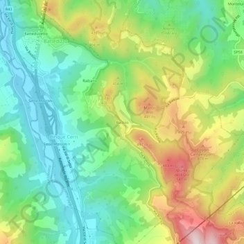Mappa topografica Badolo, altitudine, rilievo