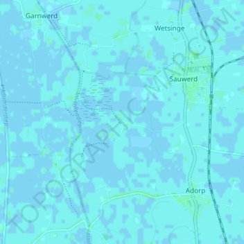 Mappa topografica Hekkum, altitudine, rilievo