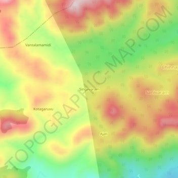 Mappa topografica Singavaram, altitudine, rilievo