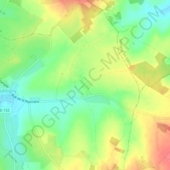 Mappa topografica Bertrou, altitudine, rilievo