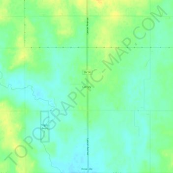 Mappa topografica Carney, altitudine, rilievo