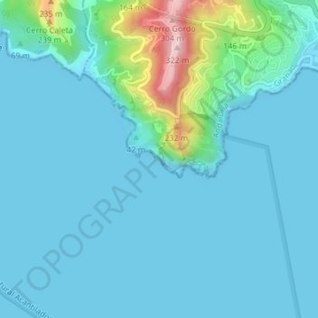 Mappa topografica Cueva de las Palomas, altitudine, rilievo