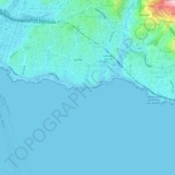 Mappa topografica Boccadasse, altitudine, rilievo