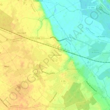 Mappa topografica Croix de Ségaud, altitudine, rilievo