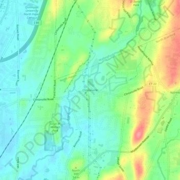 Mappa topografica Clintonville, altitudine, rilievo