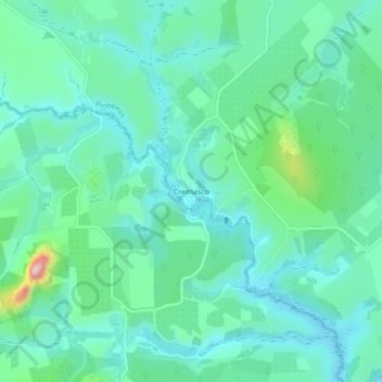 Mappa topografica Cremasco, altitudine, rilievo