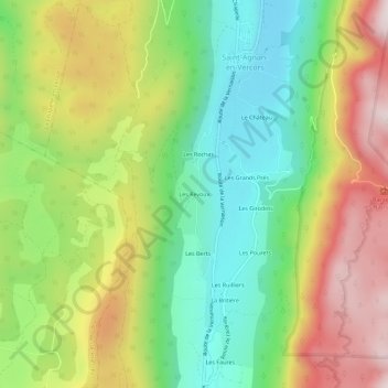 Mappa topografica Les Revoux, altitudine, rilievo