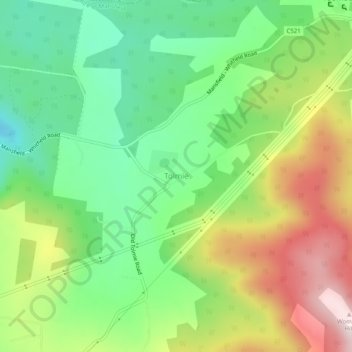 Mappa topografica Tolmie, altitudine, rilievo