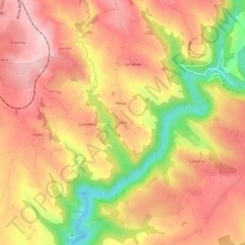 Mappa topografica Sabin, altitudine, rilievo