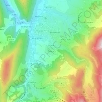 Mappa topografica Tintaine, altitudine, rilievo