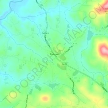 Mappa topografica Cartecay, altitudine, rilievo