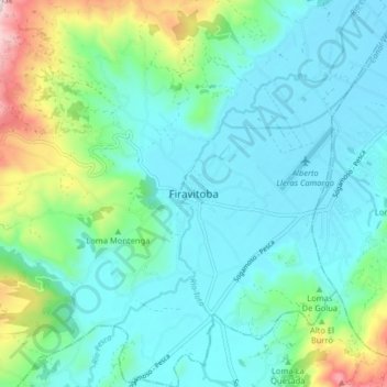 Mappa topografica Firavitoba, altitudine, rilievo