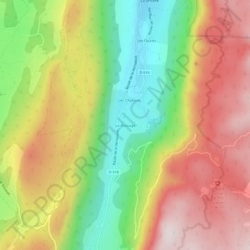 Mappa topografica Le Passage, altitudine, rilievo