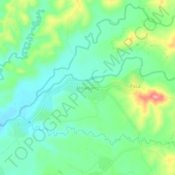 Mappa topografica Minabang, altitudine, rilievo
