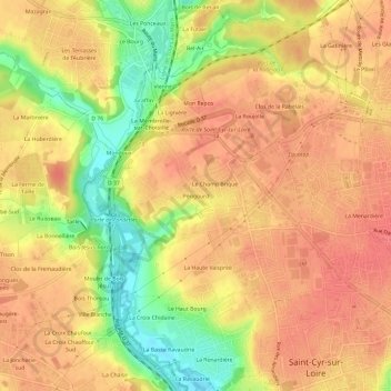 Mappa topografica Périgourd, altitudine, rilievo