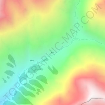 Mappa topografica Tun, altitudine, rilievo