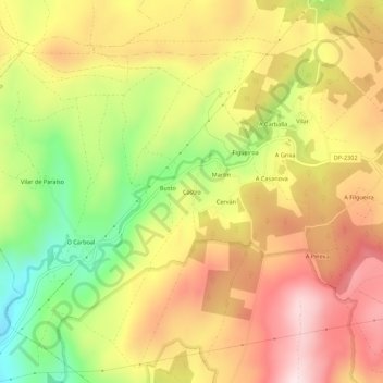 Mappa topografica Castro, altitudine, rilievo