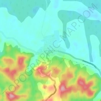 Mappa topografica Santa Rosa, altitudine, rilievo