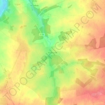 Mappa topografica Fontmorand, altitudine, rilievo