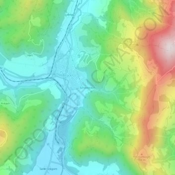 Mappa topografica Schmieddorf, altitudine, rilievo